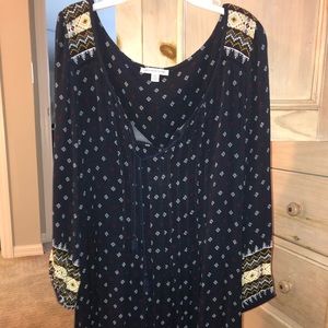 AE Navy Printed Dress